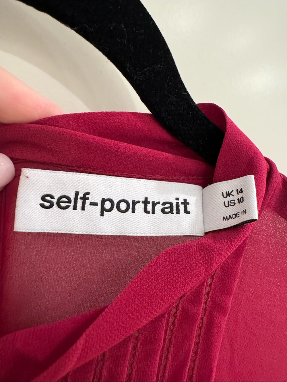 Self-Portrait Fuchsia Chiffon Midi Dress - Picture 6 of 7